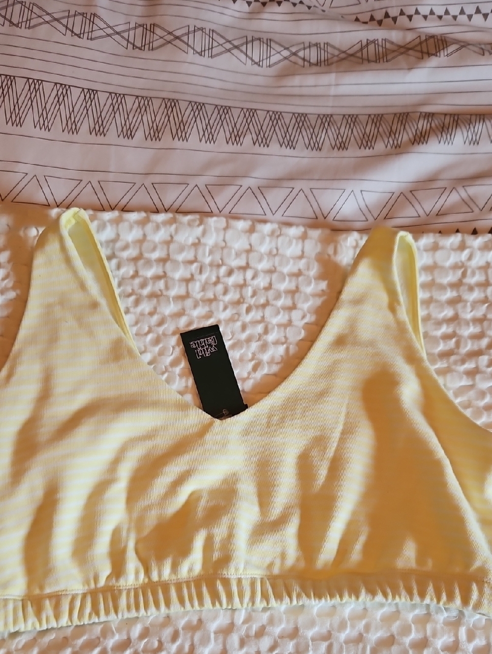 Wild Fable Yellow Ribbed V-Neck Bralette Top Xxl